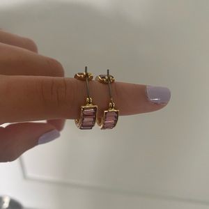 Super cute, trendy, pink stone earrings